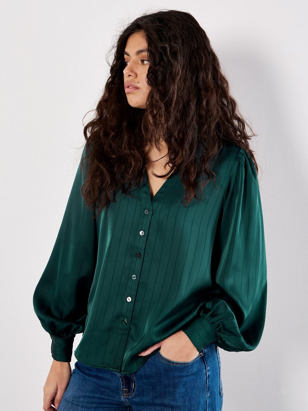 Thumbnail - Apricot Bluse Damen grün, 42
