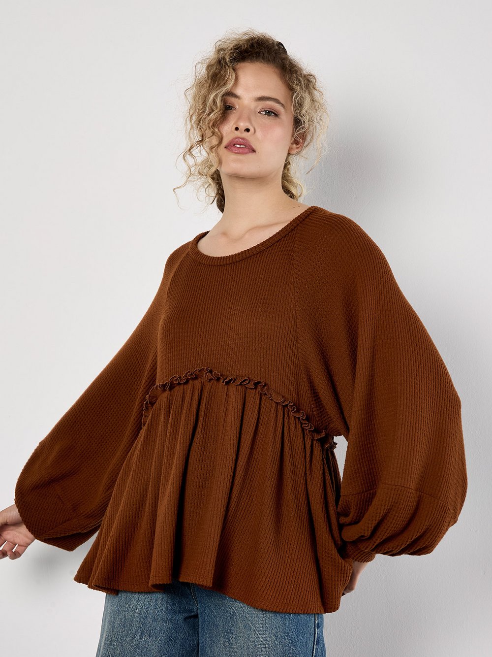 Apricot Bluse Damen Viskose braun, 40