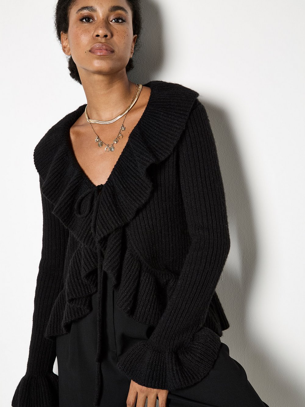 Apricot Strickjacke Damen schwarz, 36