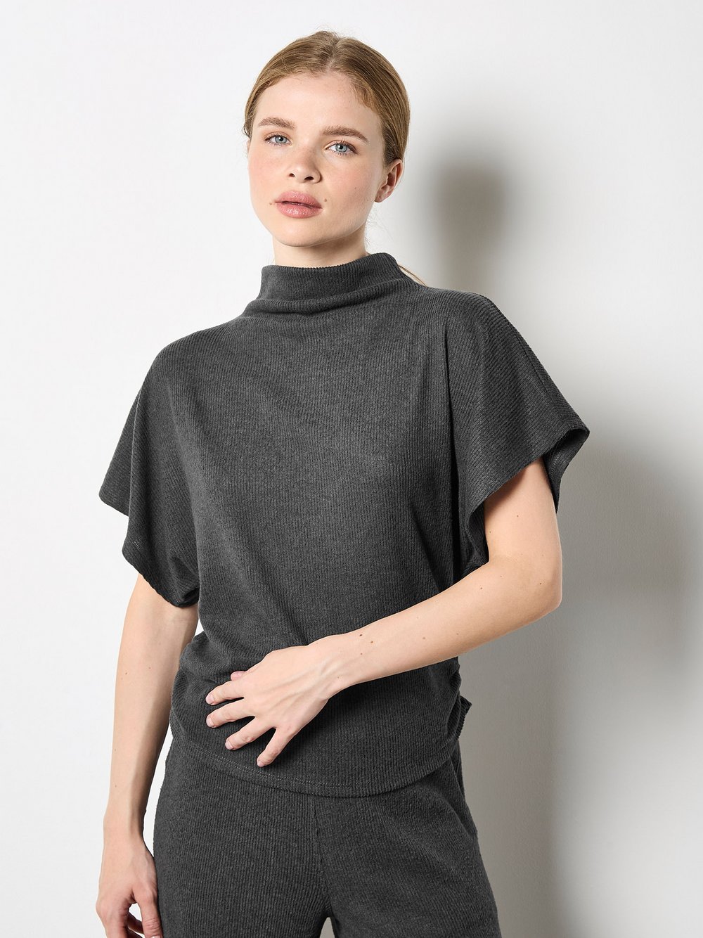 Apricot Strickshirt Damen Viskose grau, 34