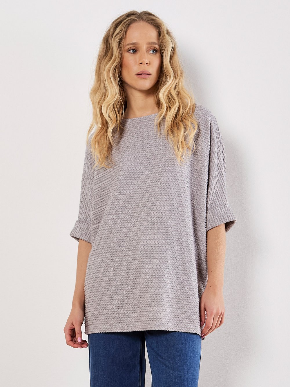 Apricot Pullover Damen Viskose grau, 42