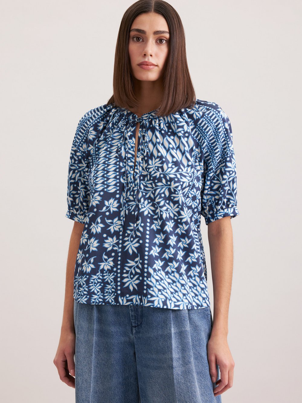 Seidensticker Tunika Damen Viskose schwarz bedruckt, 34