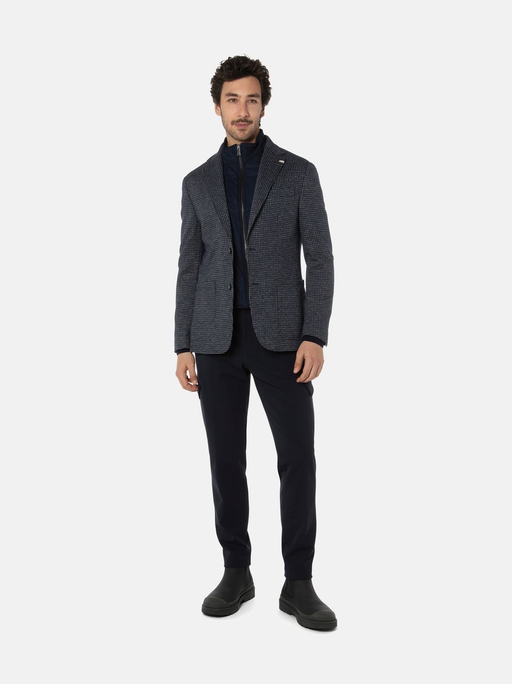 Benvenuto Sakko Herren Modern Fit Wolle blau, 27