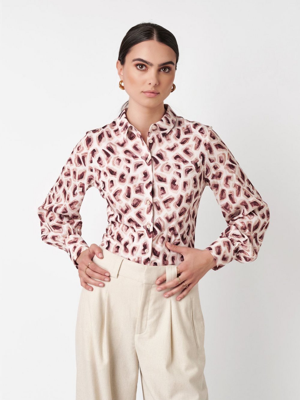 DESOTO Bluse Damen Baumwolle rot gepunktet, 38