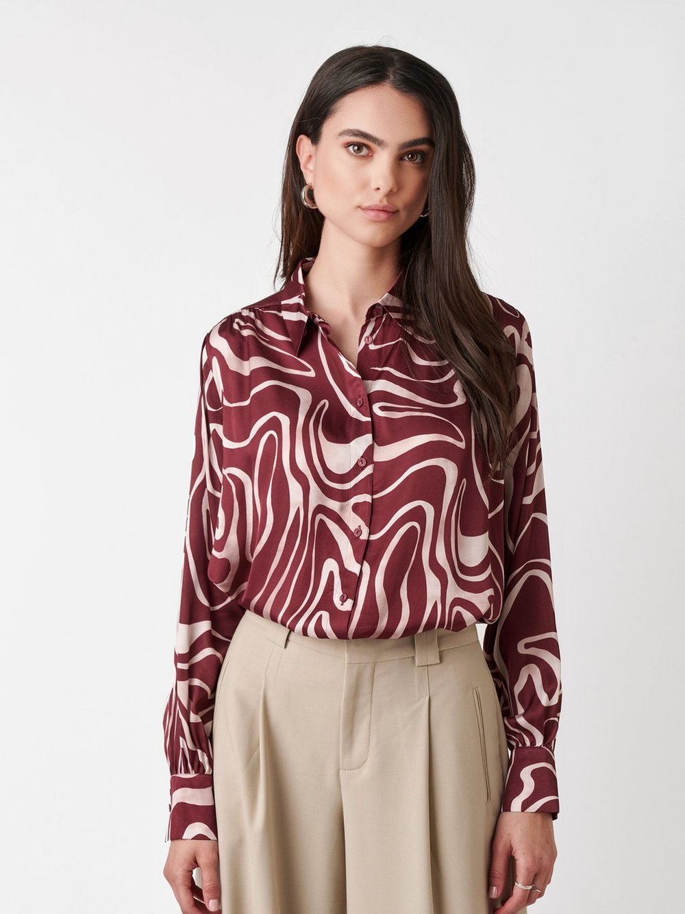 DESOTO Bluse Damen Viskose rot bedruckt, 34