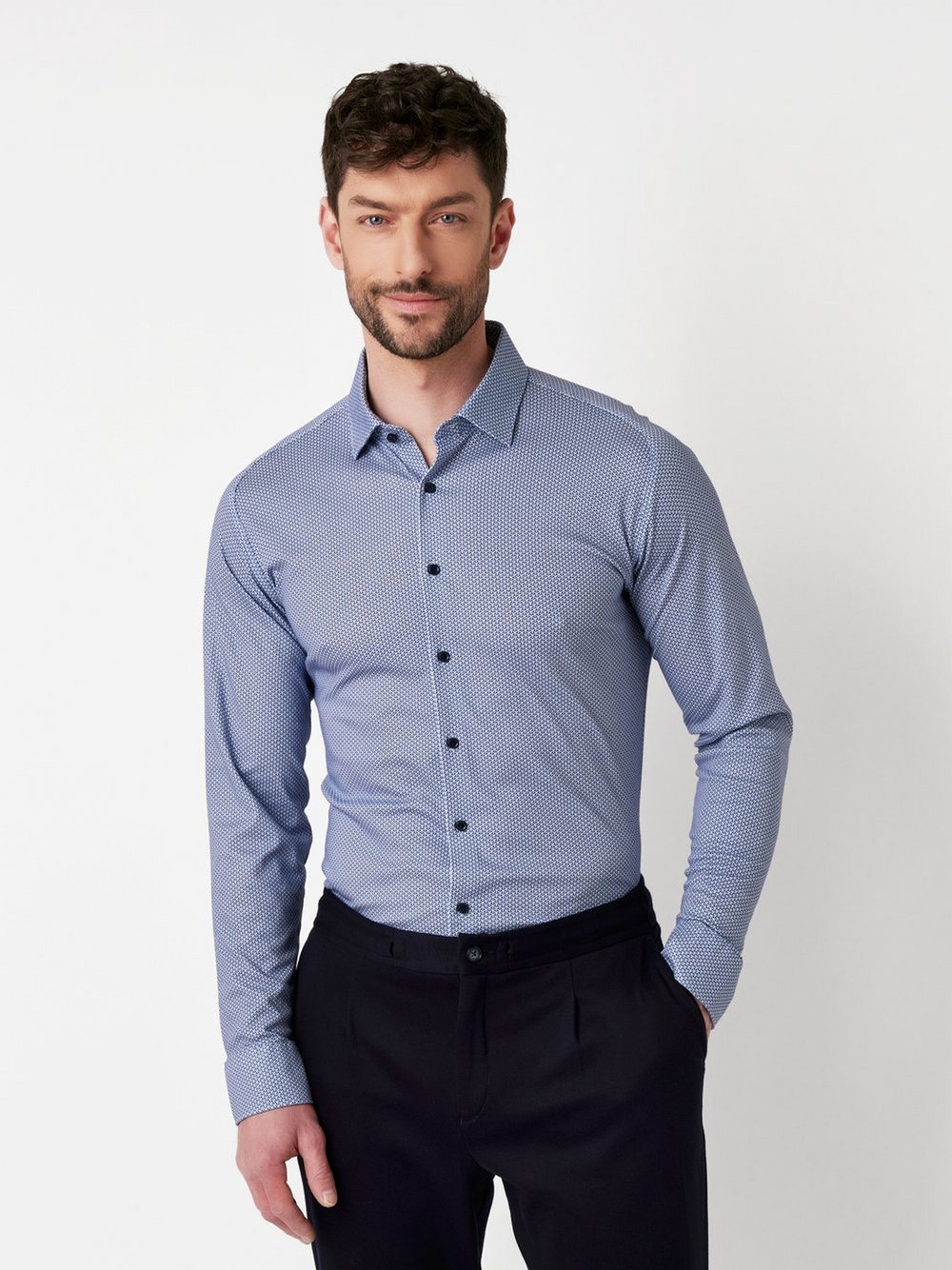 DESOTO Hemd Casual Kent 1/1 Herren Regular Fit Baumwolle mehrfarbig gemustert, XXXL