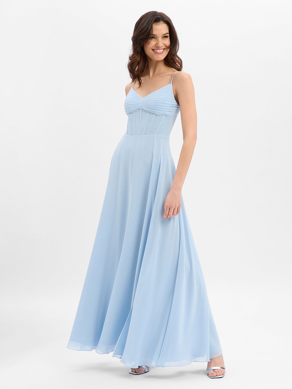 Marie Lund Abendkleid Damen Chiffon blau, 32
