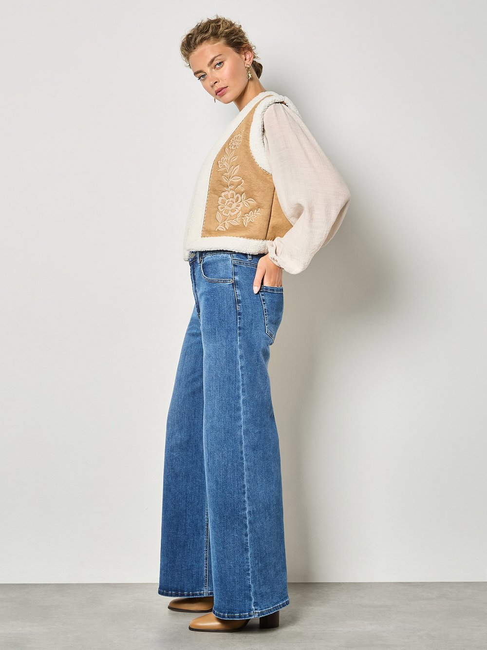 Apricot Weste Damen beige gemustert, 36