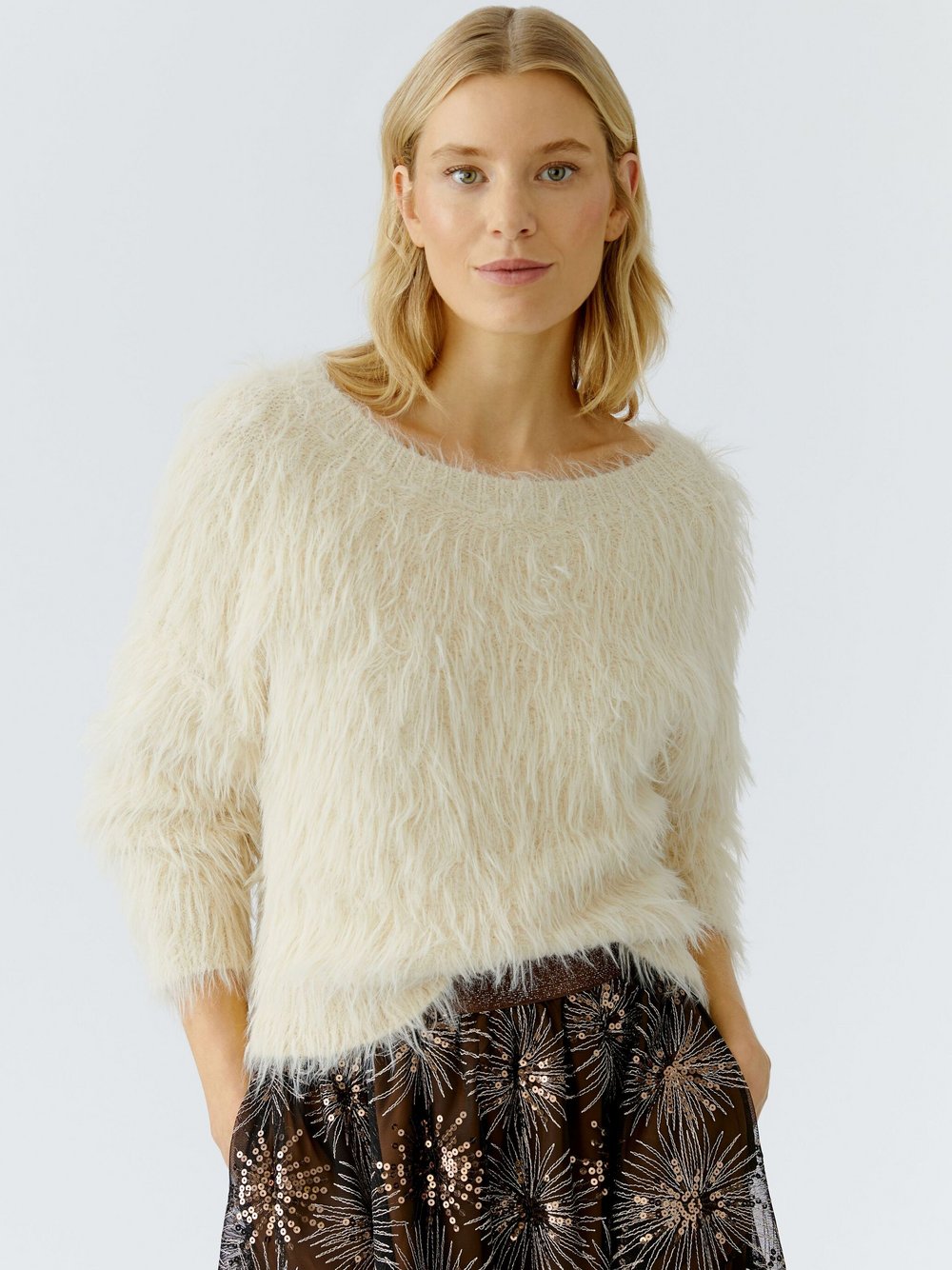 Thumbnail - Oui Pullover Damen Polyamid beige, 38