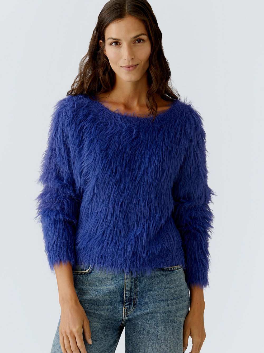 Oui Pullover Damen Polyamid blau, 40
