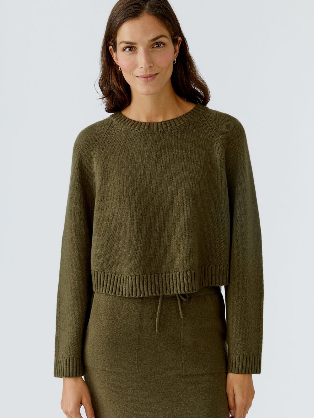 Thumbnail - Oui Pullover Damen Wolle grün, 34