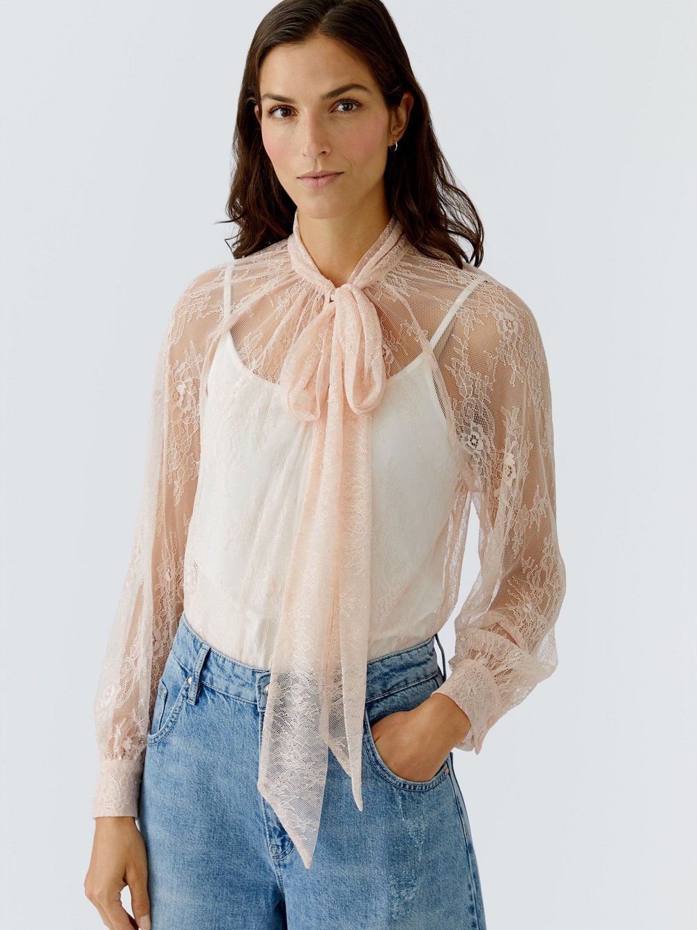 Oui Bluse Damen Polyamid pink, 40