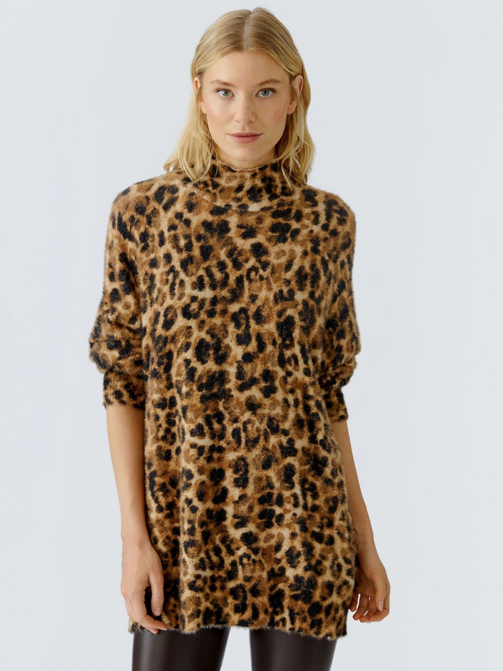 Thumbnail - Oui Pullover Damen Polyamid braun gemustert, 46