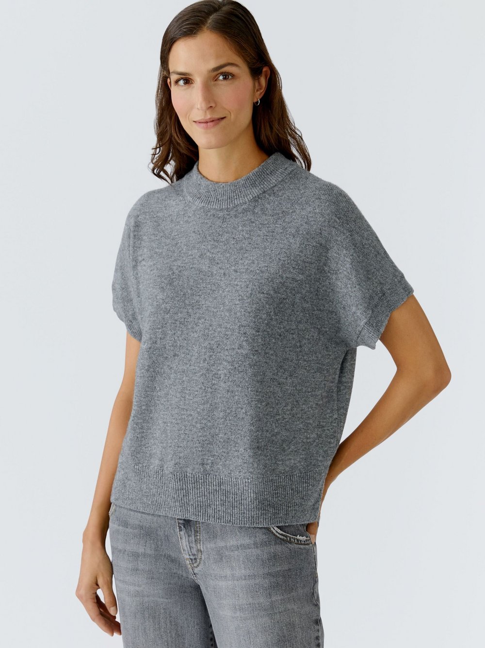 Thumbnail - Oui Pullover Damen Wolle grau, 44