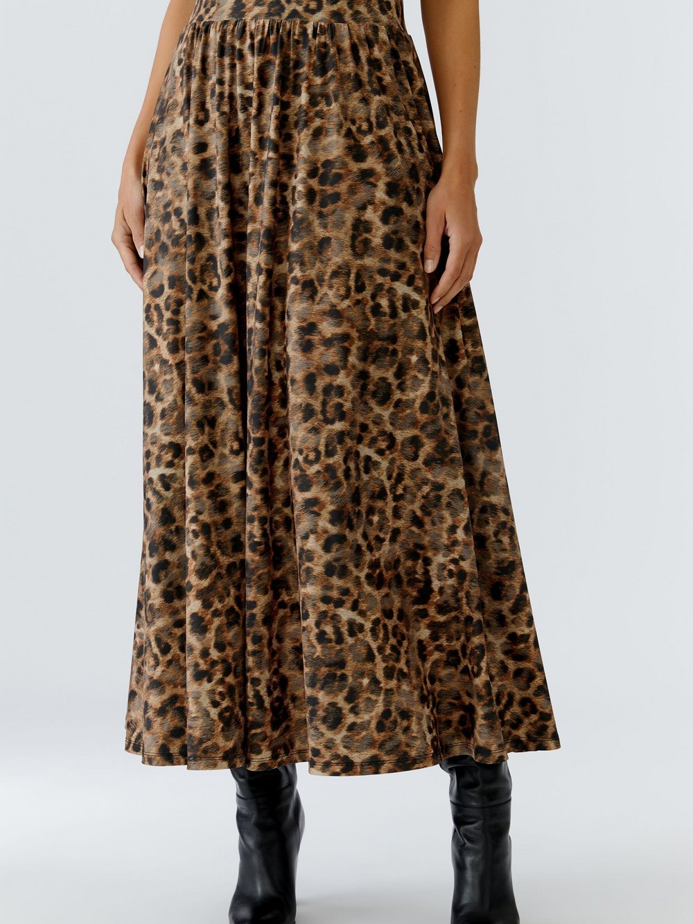 Oui Maxirock Damen braun gemustert, 36