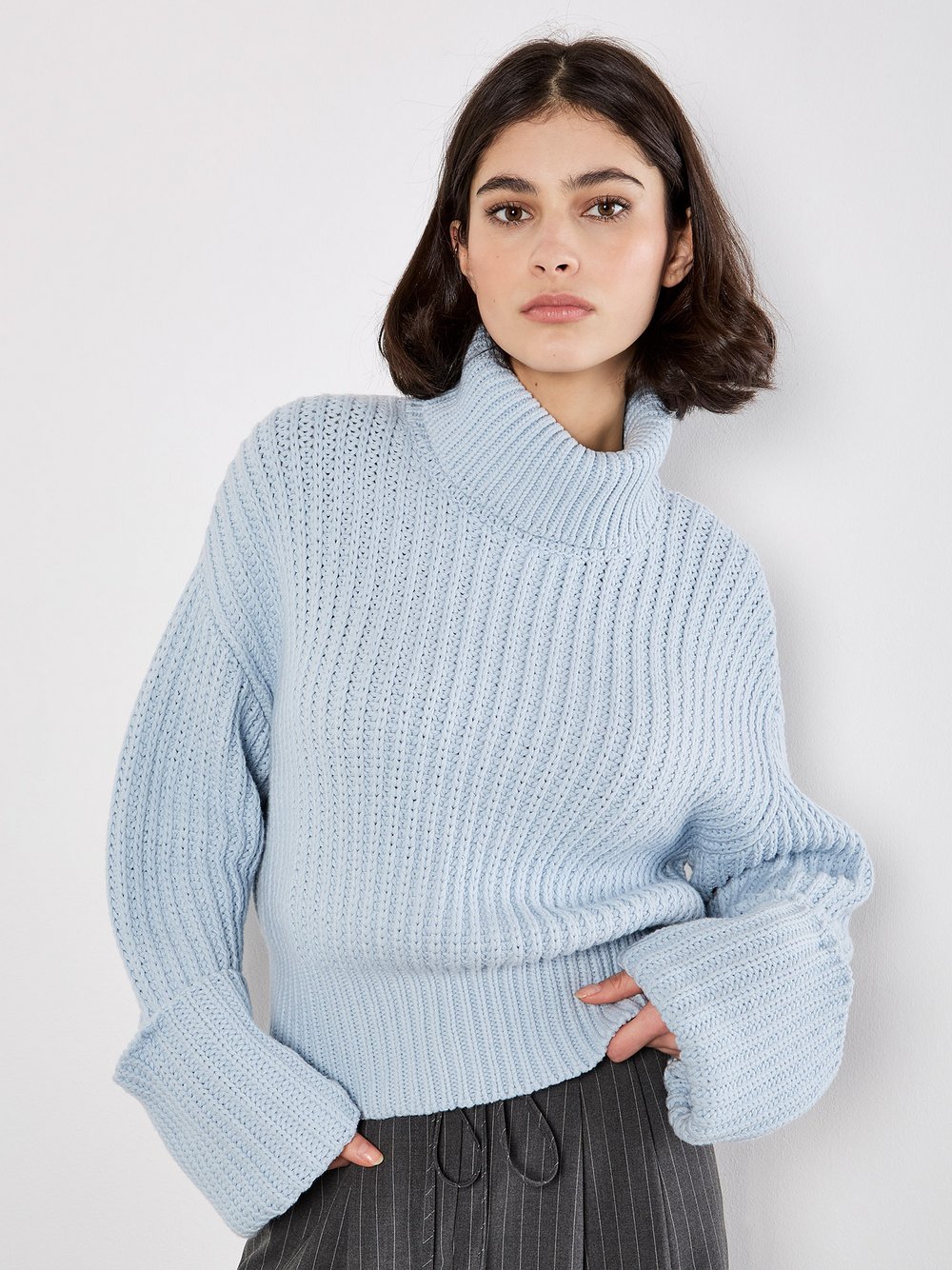 Apricot Pullover Damen Baumwolle blau, 34