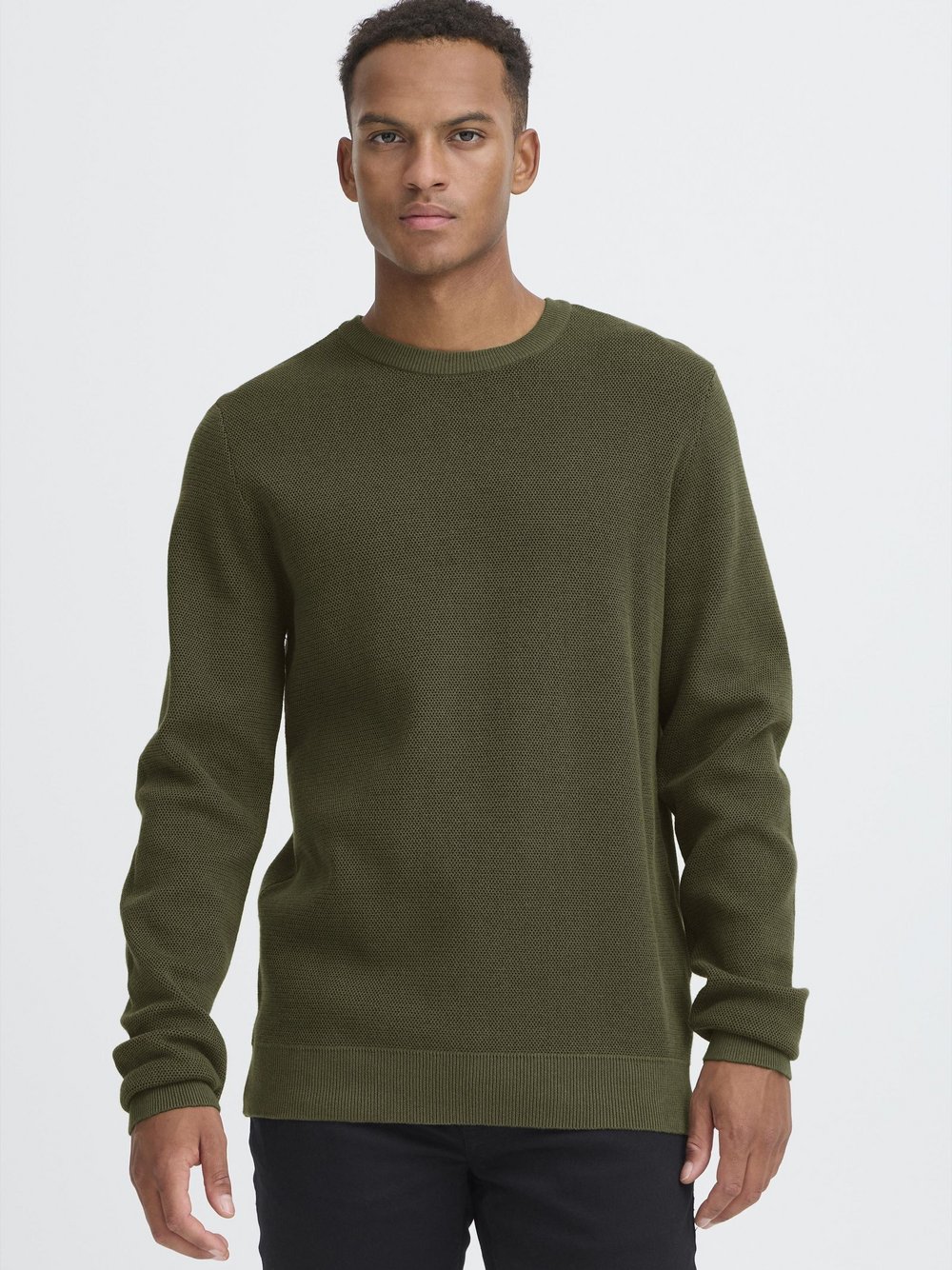 BLEND Strickpullover Herren Baumwolle grün, M