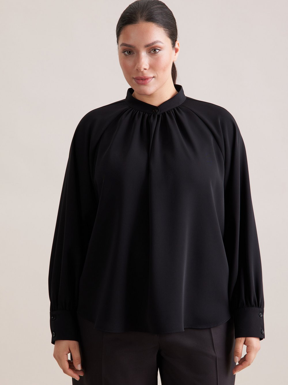 Seidensticker Stehkragenbluse Damen schwarz, 48