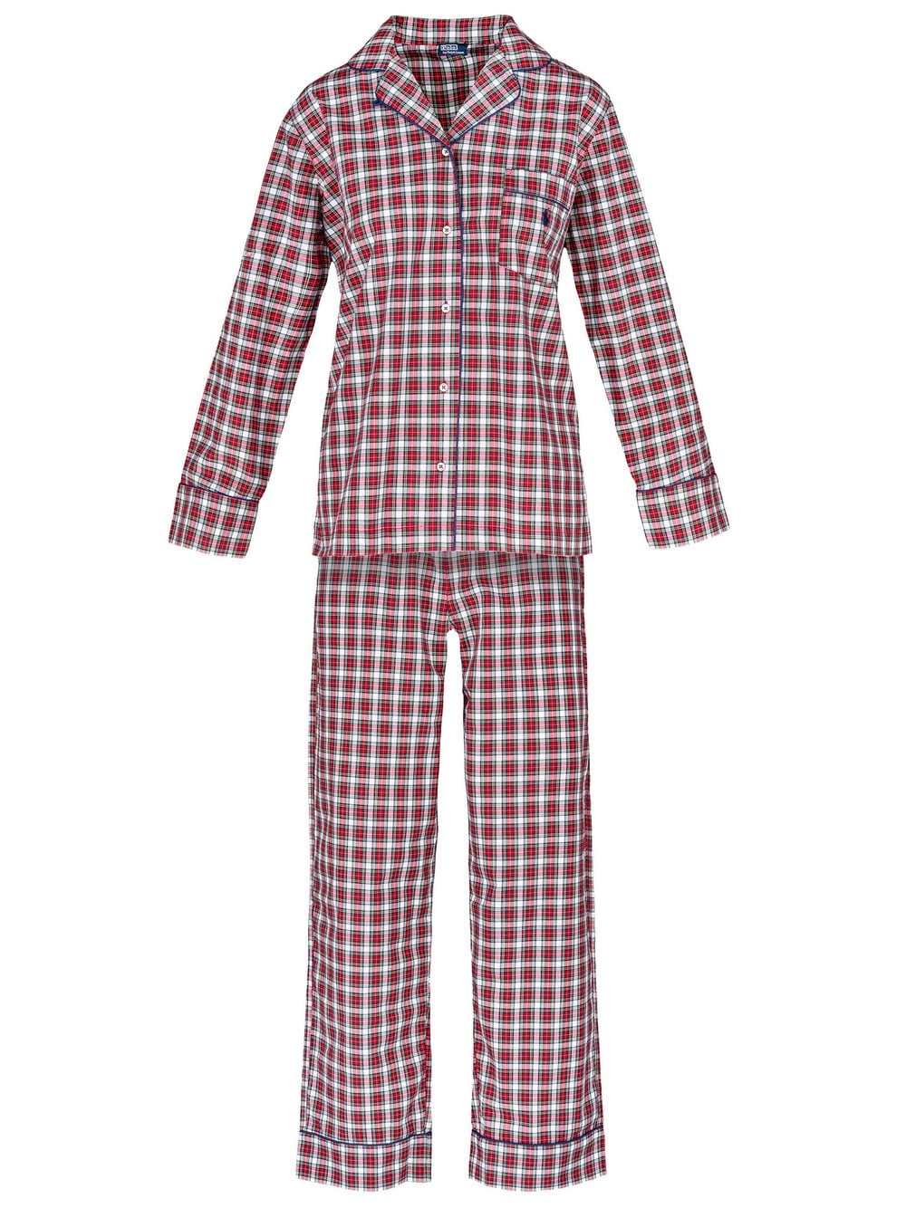 Polo Ralph Lauren Pyjama Damen Baumwolle rot kariert, XS
