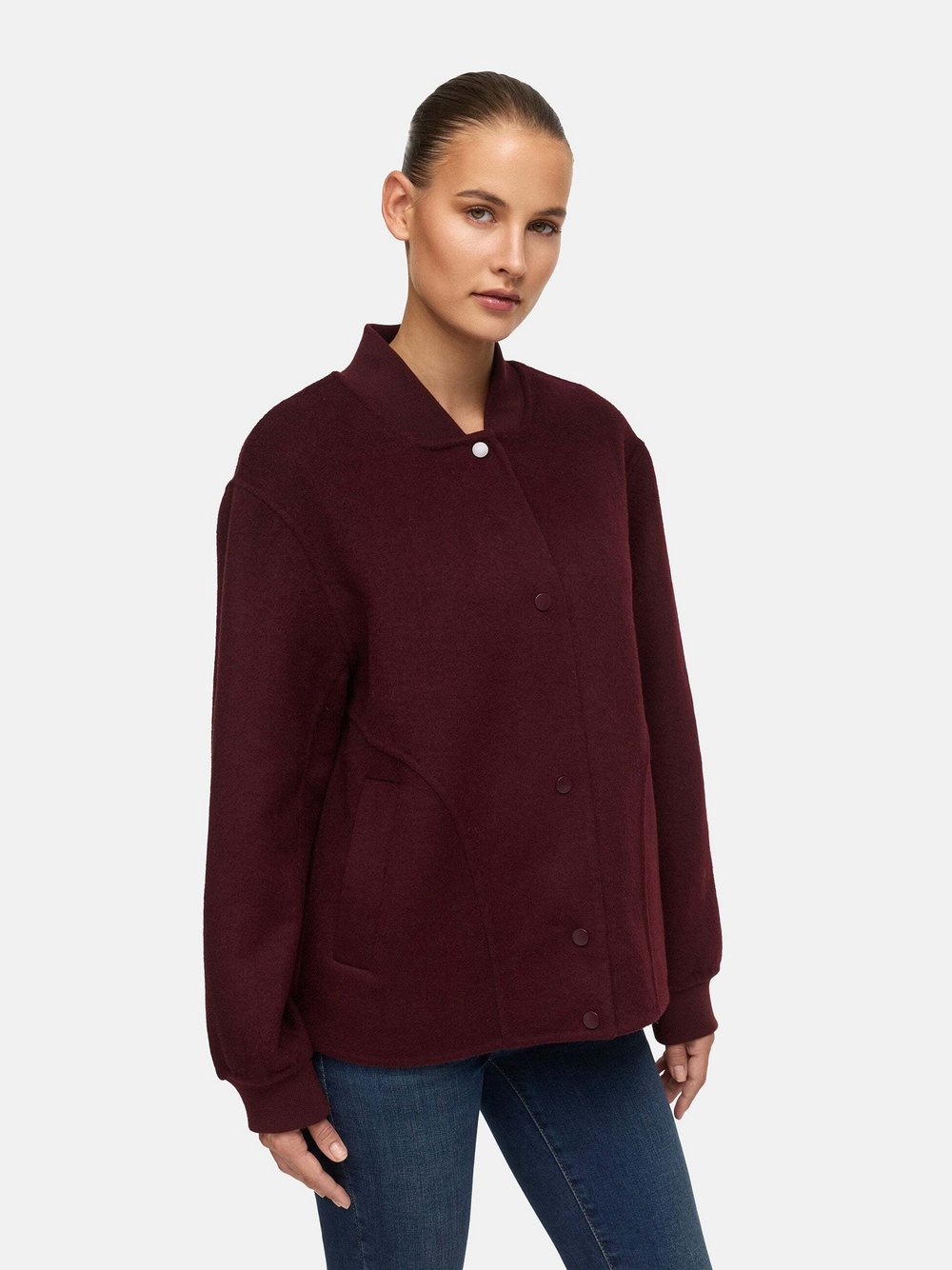 MANISA Fashion Blouson Damen Wolle rot, 42