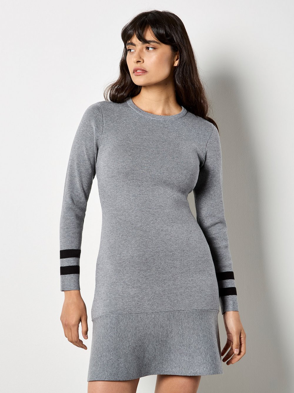 Apricot Minikleid Damen Polyamid grau gestreift, 36