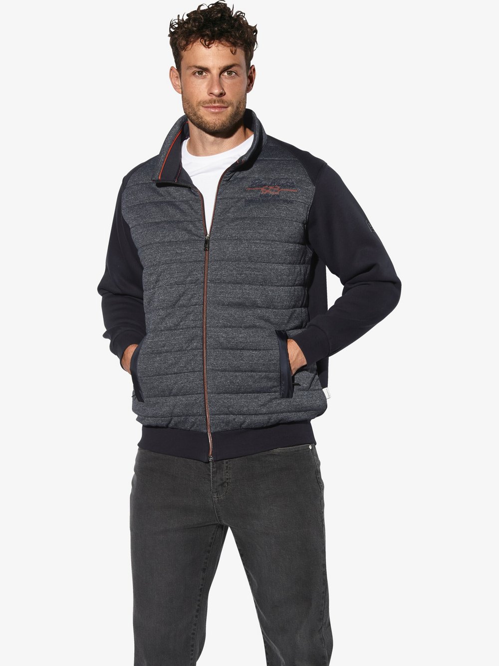 Thumbnail - BABISTA Sweatjacke Herren blau gemustert, L