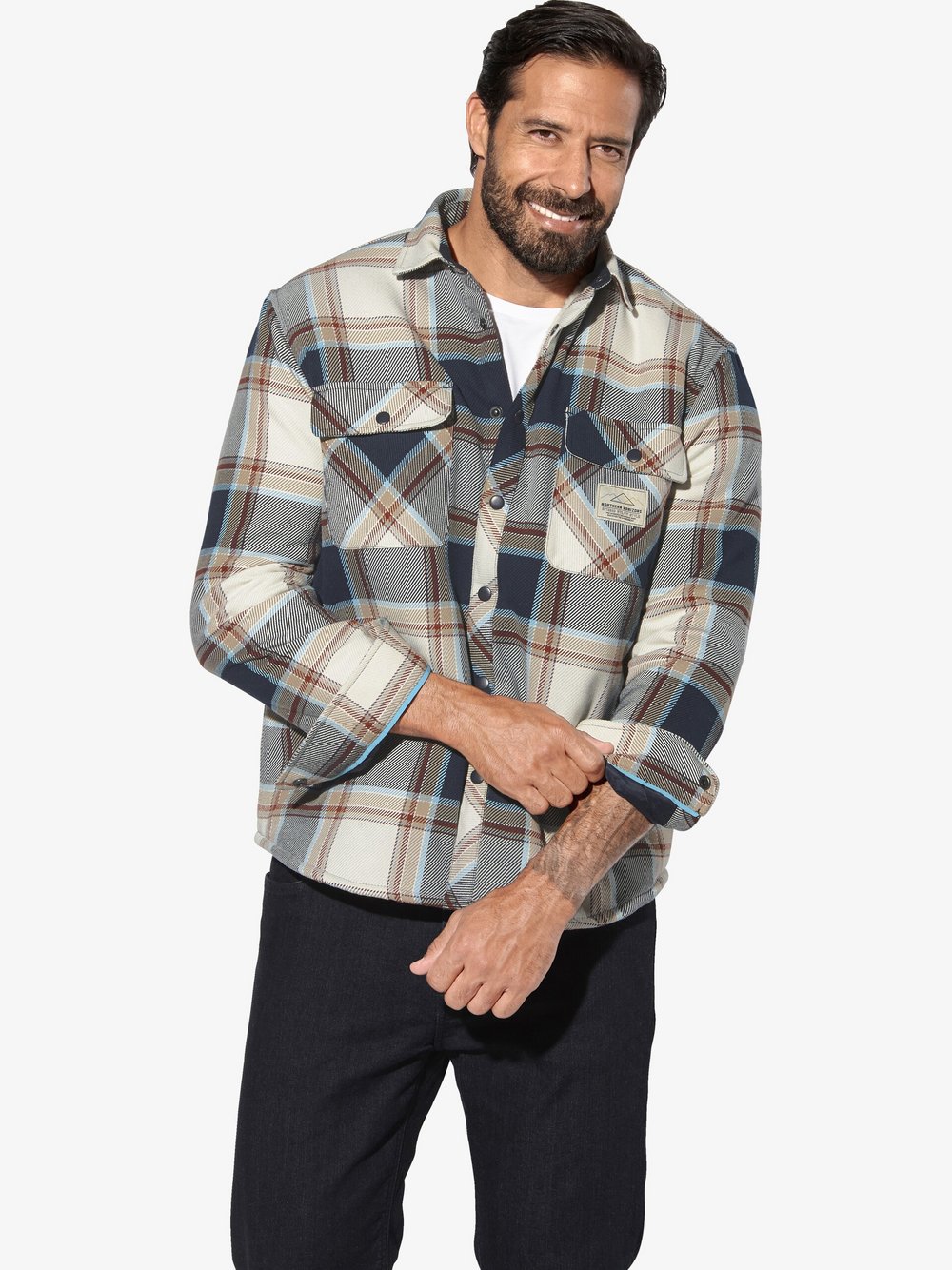 Thumbnail - Jan Vanderstorm Outdoorhemd Herren blau kariert, XXL