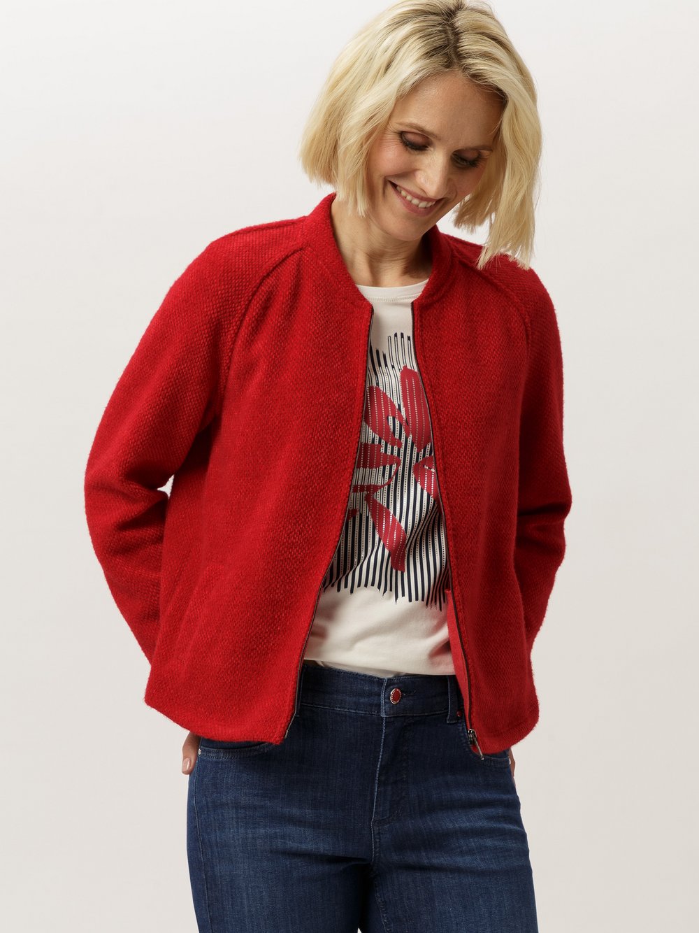 Frank Walder Strickjacke Damen Polyamid rot, 44