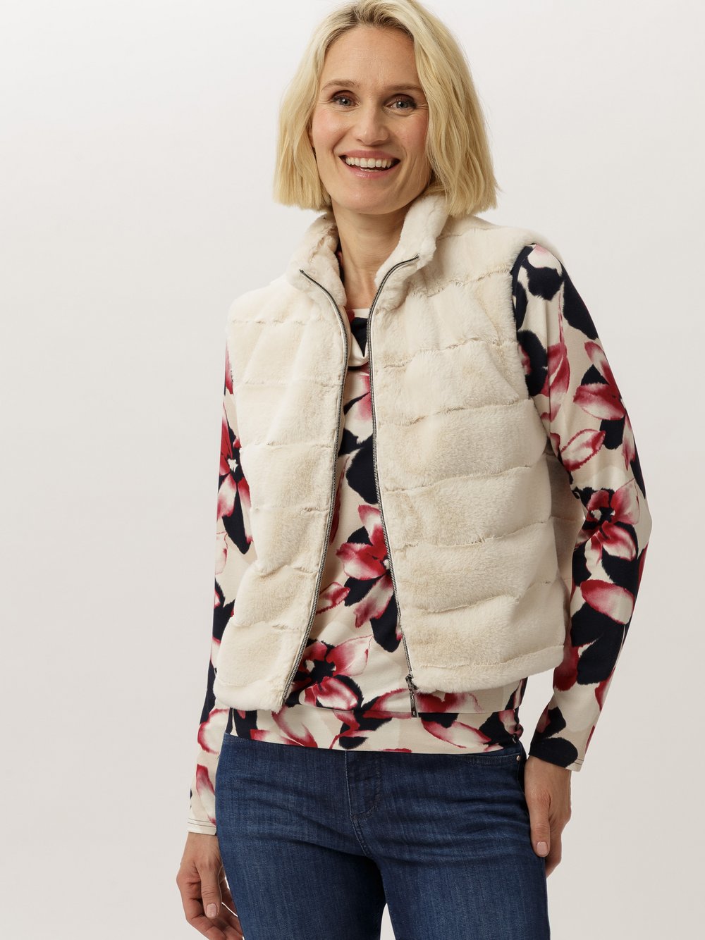 Frank Walder Fellweste Damen beige, 44