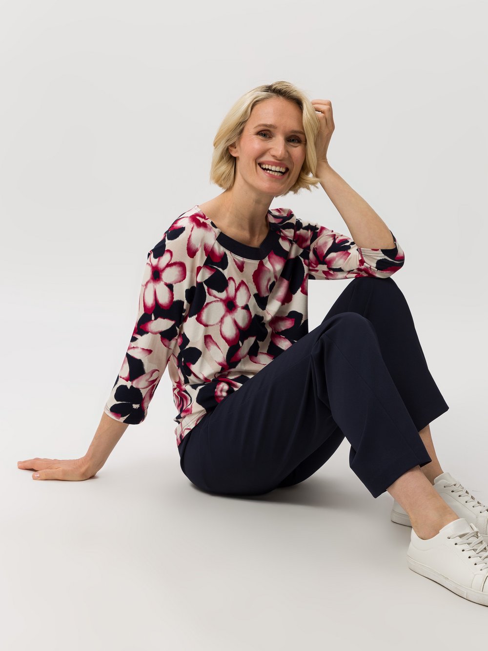 Frank Walder Shirt Damen Viskose mehrfarbig gemustert, 40