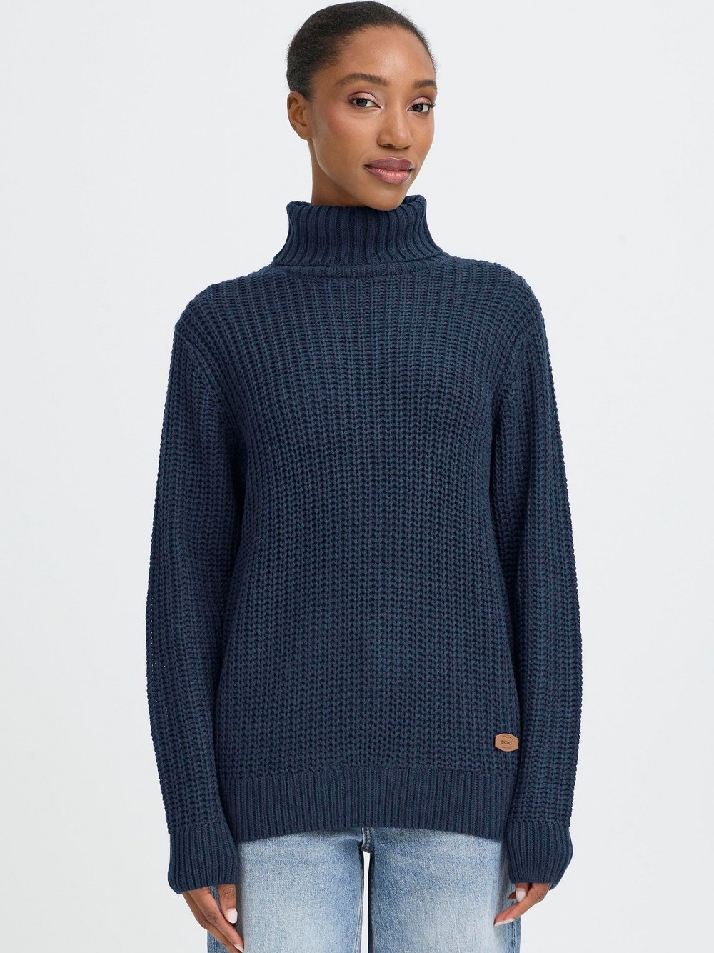 Thumbnail - OXMO Rollkragenpullover Damen blau, M