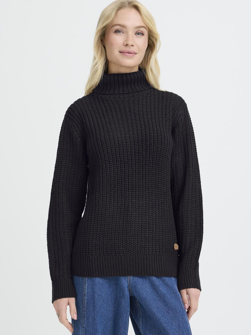 Thumbnail - OXMO Rollkragenpullover Damen schwarz, M