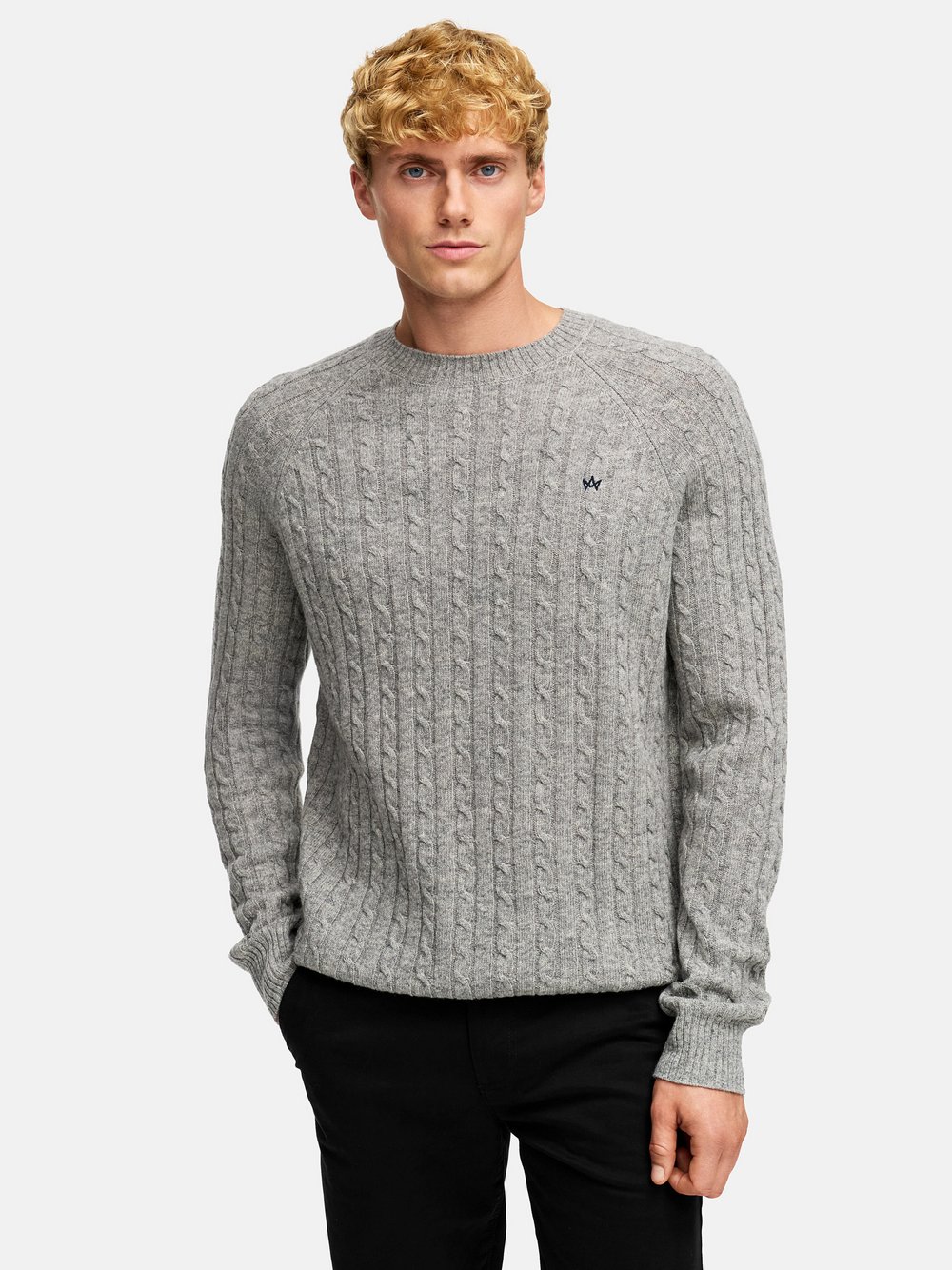 Kronstadt Strickpullover Herren Feinstrick grau, M