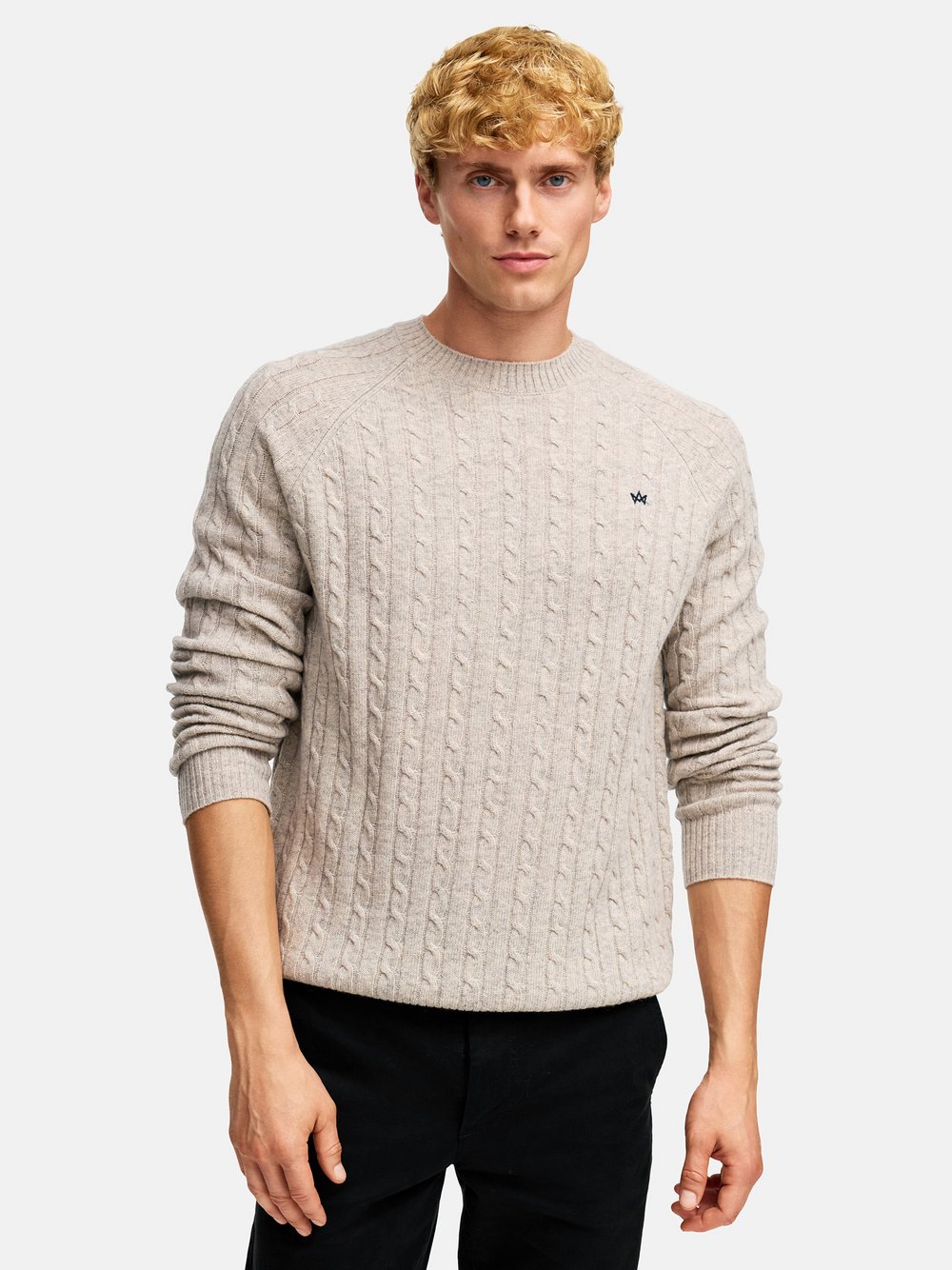 Kronstadt Strickpullover Herren Feinstrick grau, L