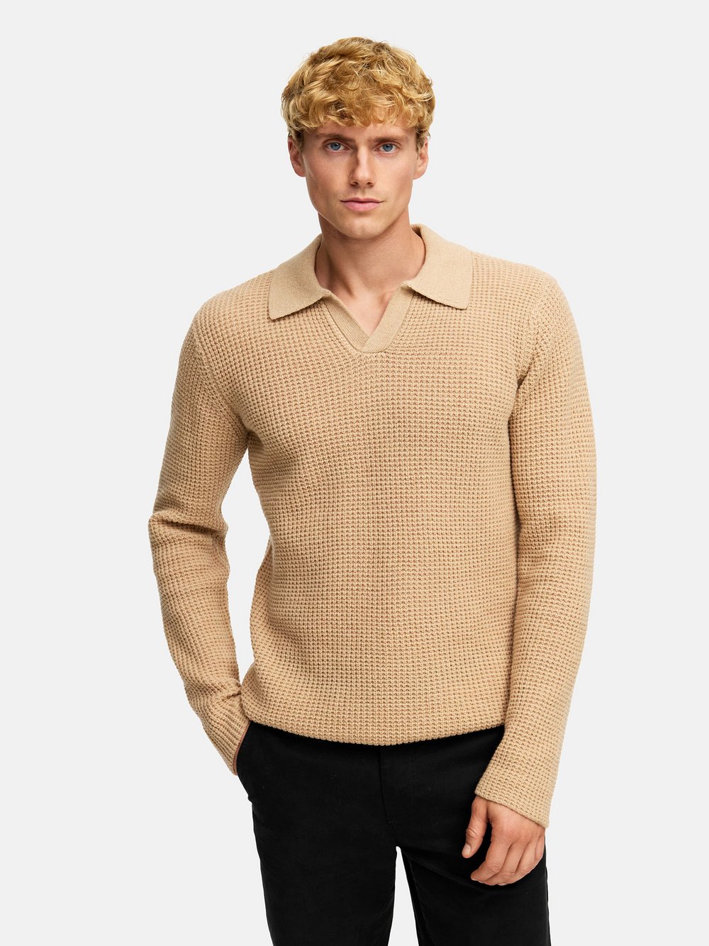 Thumbnail - Kronstadt Strickpullover Herren Feinstrick beige, XL