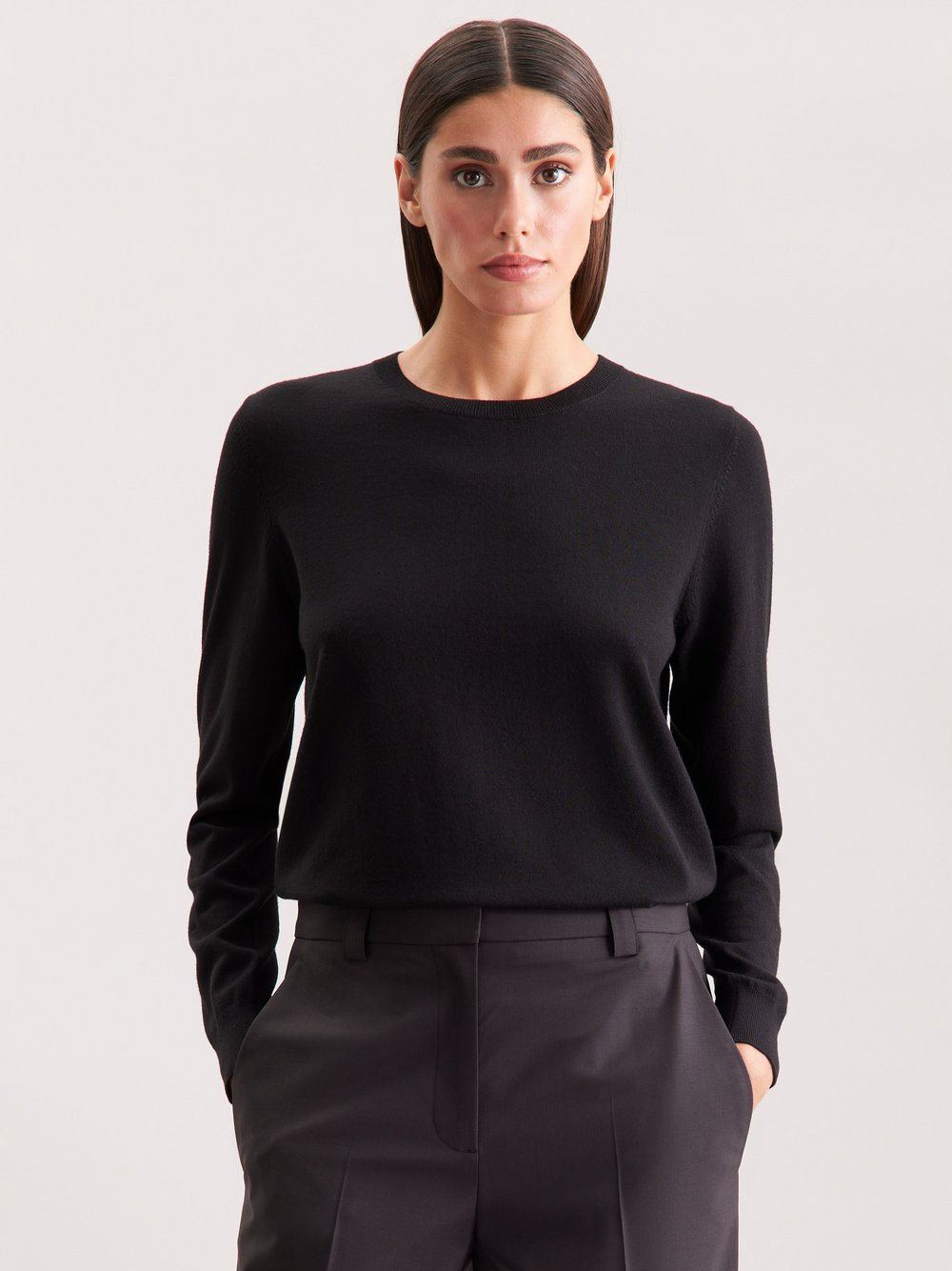 Seidensticker Sweater Damen Merino schwarz, M