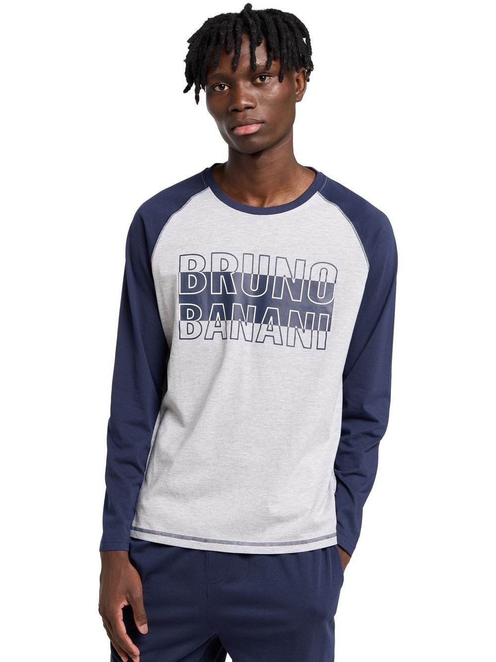 Bruno Banani Schlafanzug  Herren Baumwolle blau, M