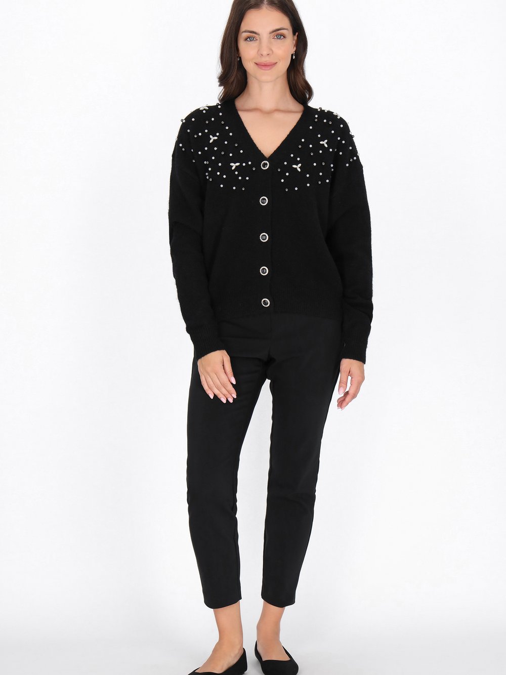 Usha Strickjacke Damen schwarz, XS/S