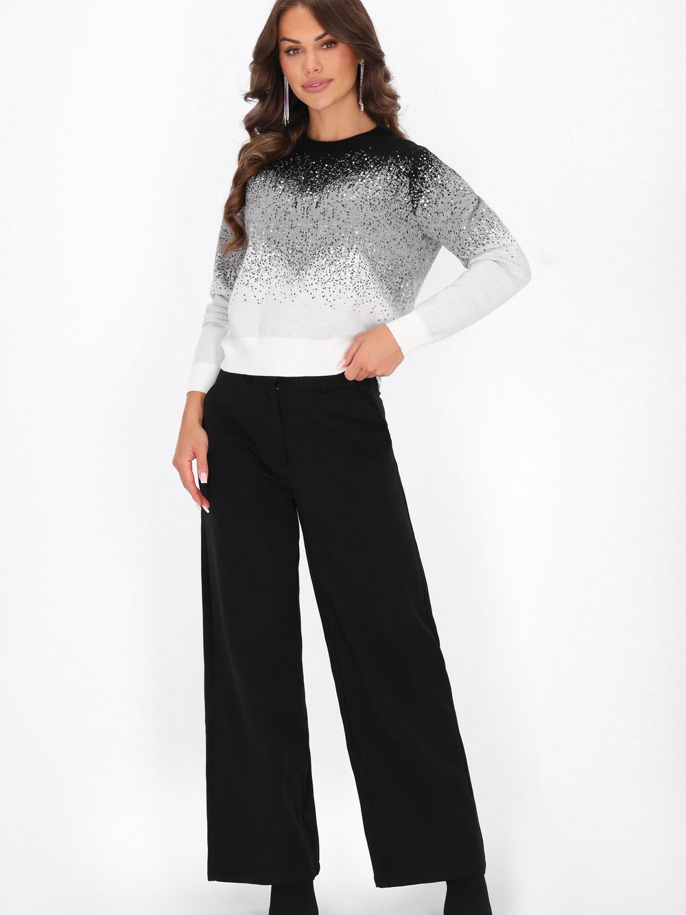 Faina Pullover Damen Viskose mehrfarbig gemustert, XS/S