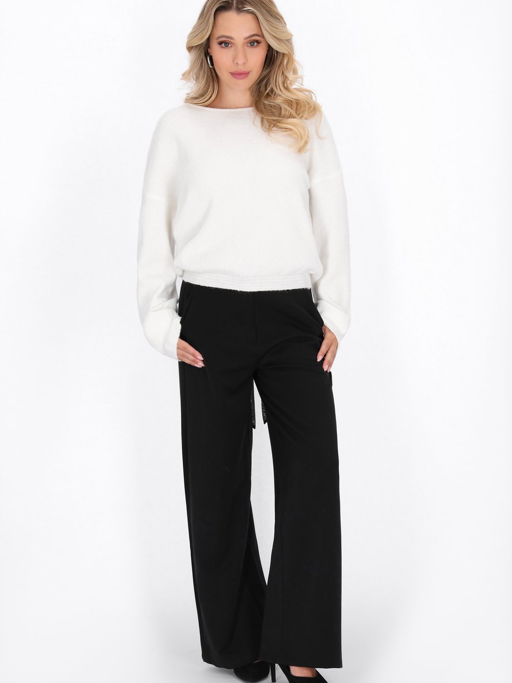 Faina Pullover Damen weiß, M/L