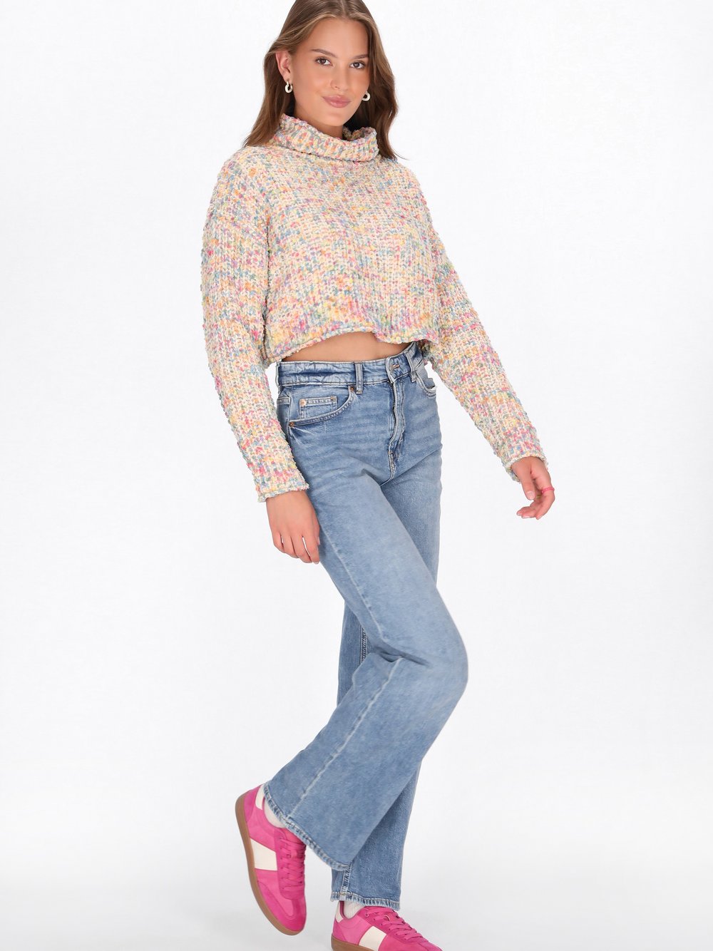 MyMo Pullover Damen weiß meliert, XS/S