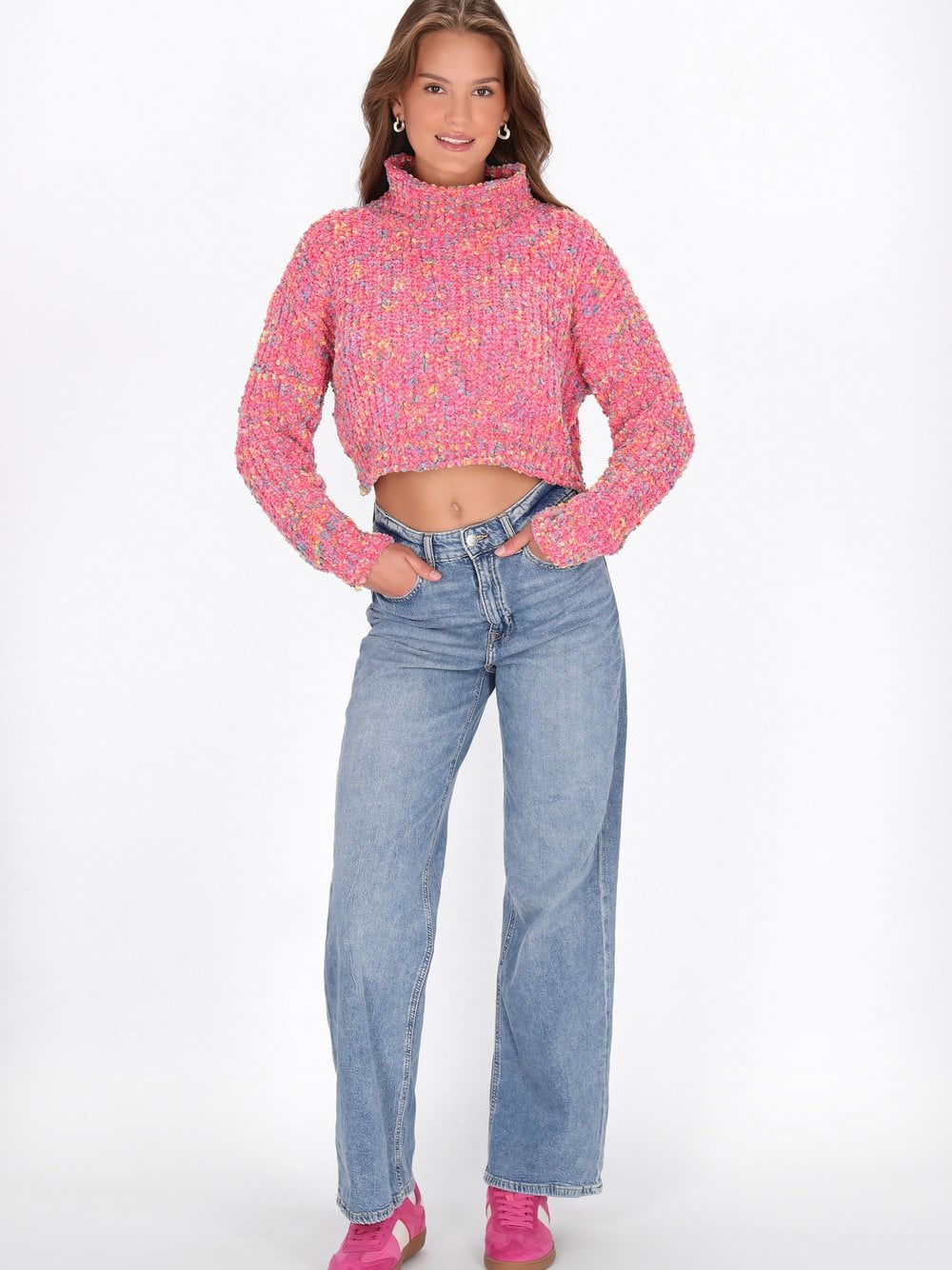 MyMo Pullover Damen rosa meliert, M/L