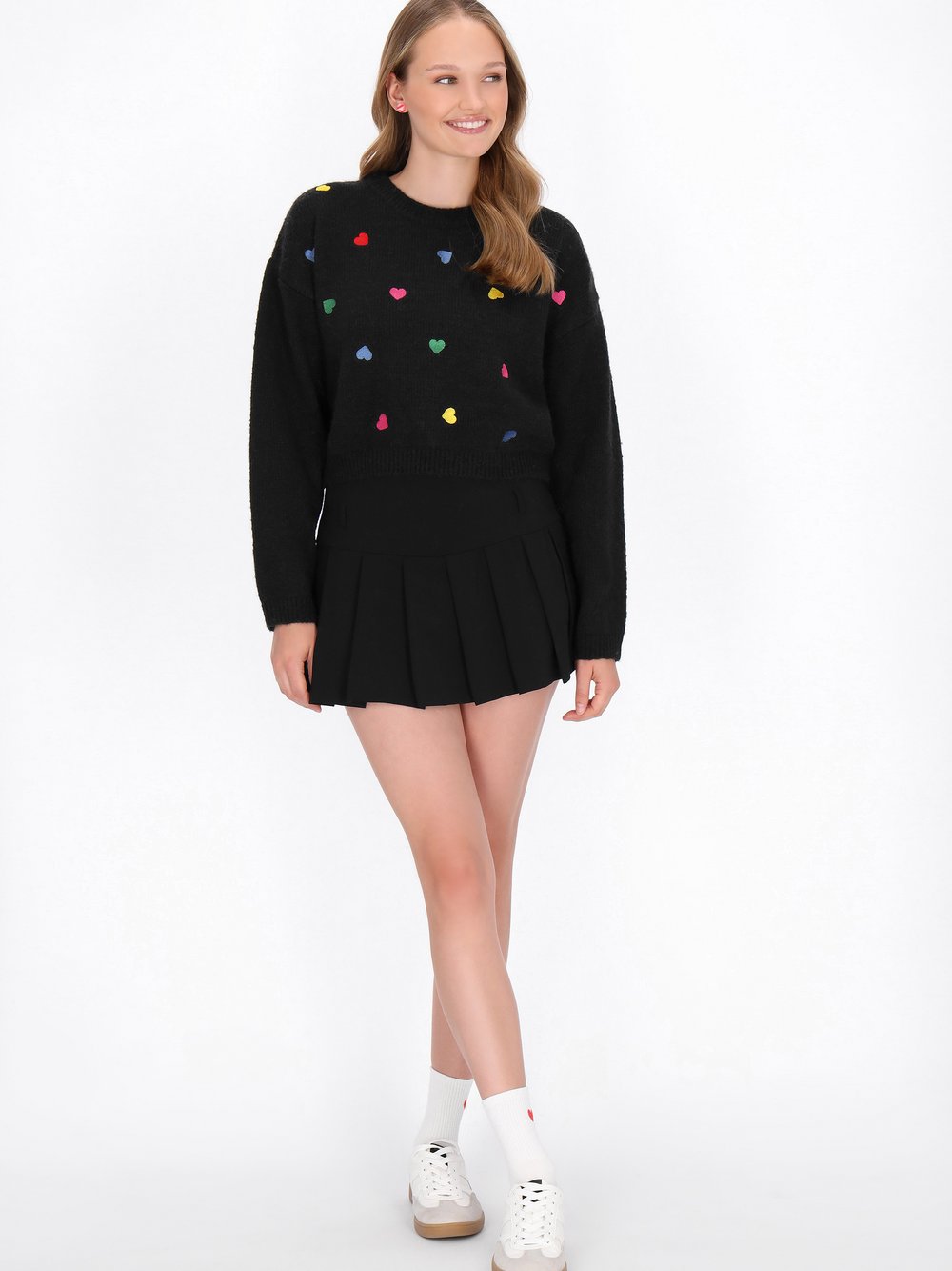 MyMo Pullover Damen schwarz gemustert, XL/XXL