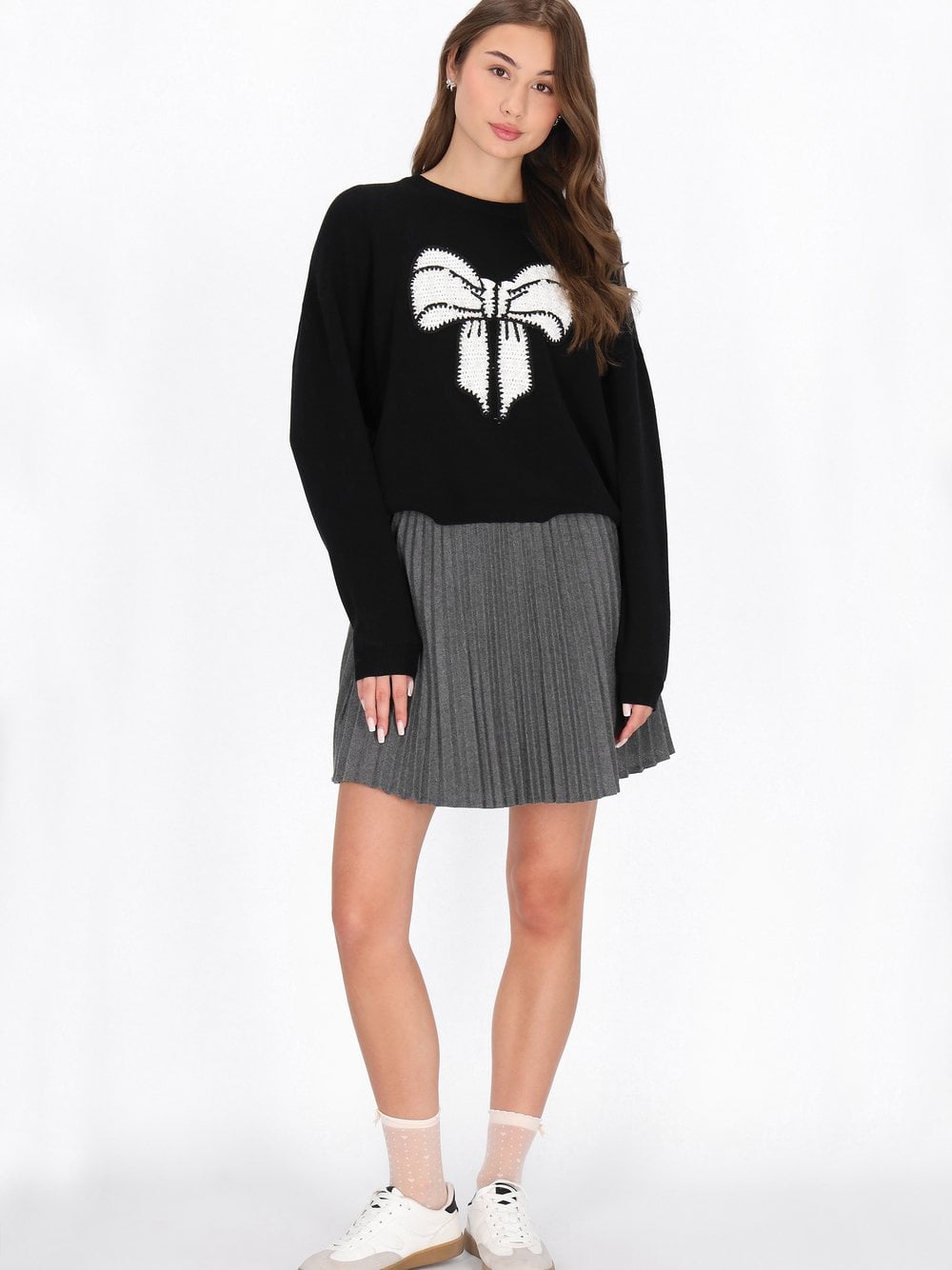 MyMo Pullover Damen Viskose schwarz strukturiert, M/L