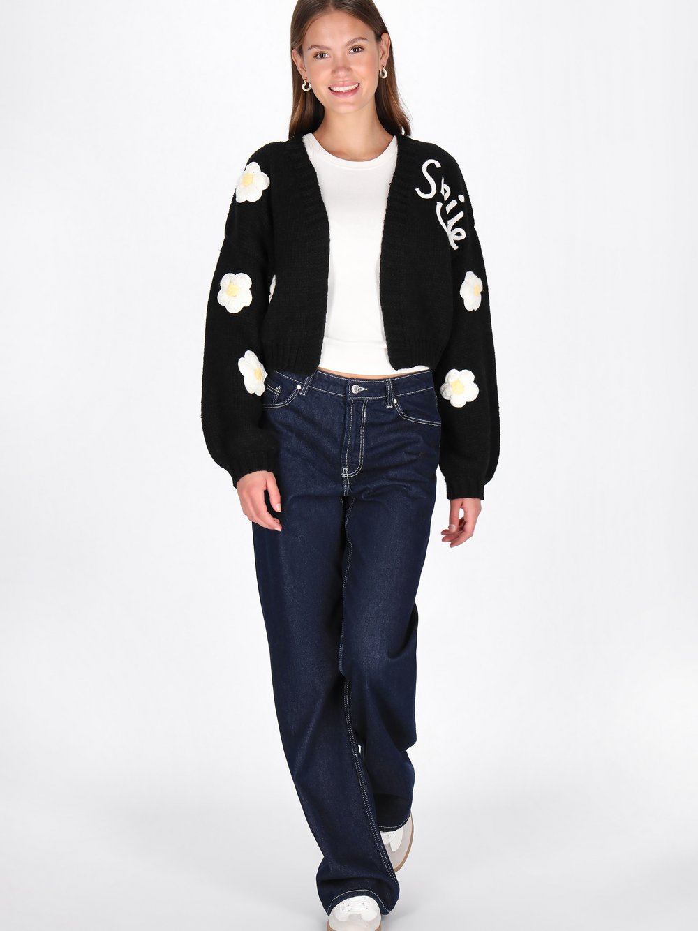 MyMo Strickjacke Damen schwarz, XL/XXL