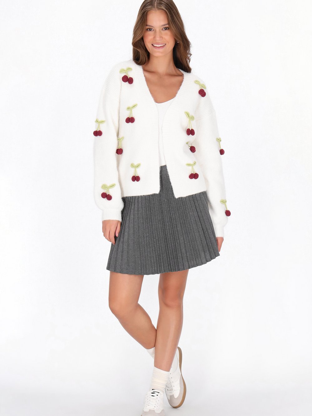 MyMo Strickjacke Damen weiß, M/L