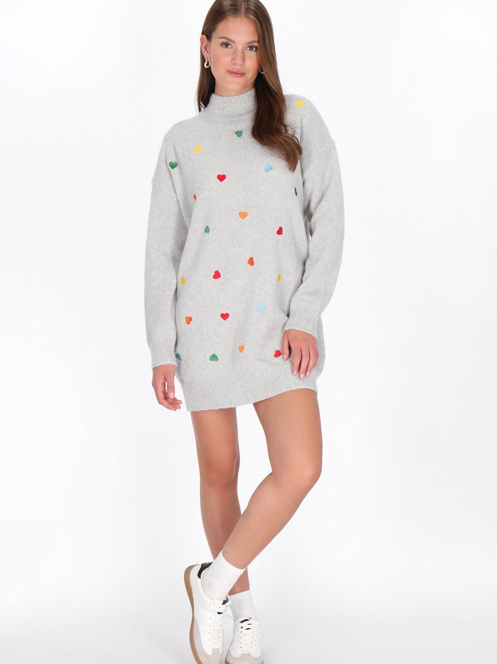 MyMo Kleid Damen grau gemustert, XS/S