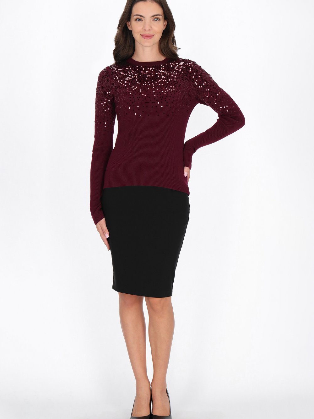 Usha Pullover Damen Viskose rot, M/L