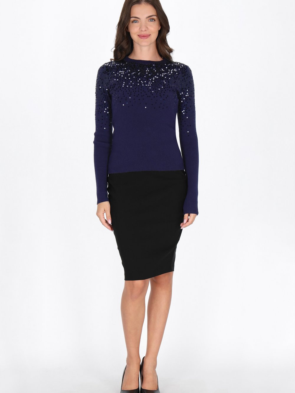 Usha Pullover Damen Viskose blau, XS/S