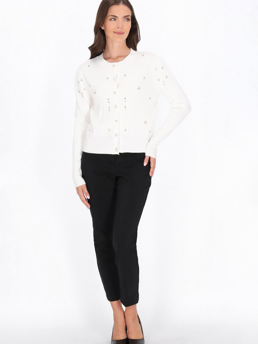 Usha Strickjacke Damen Viskose weiß, XL/XXL